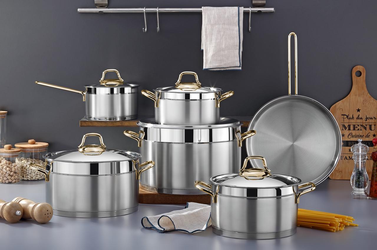 ANKA 11 PCS COOKWARE SET - GOLD HAND