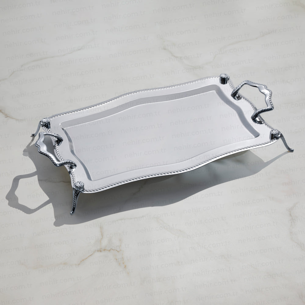 ZINCIR WITH LEG MIRROR FINISH - TRAY SET - 2-PIECE