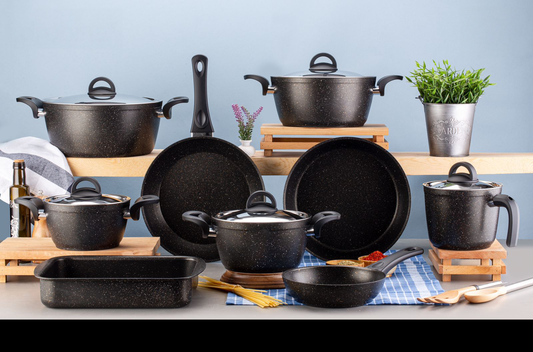 Drobina Granite Cookware Set – 14 Pieces