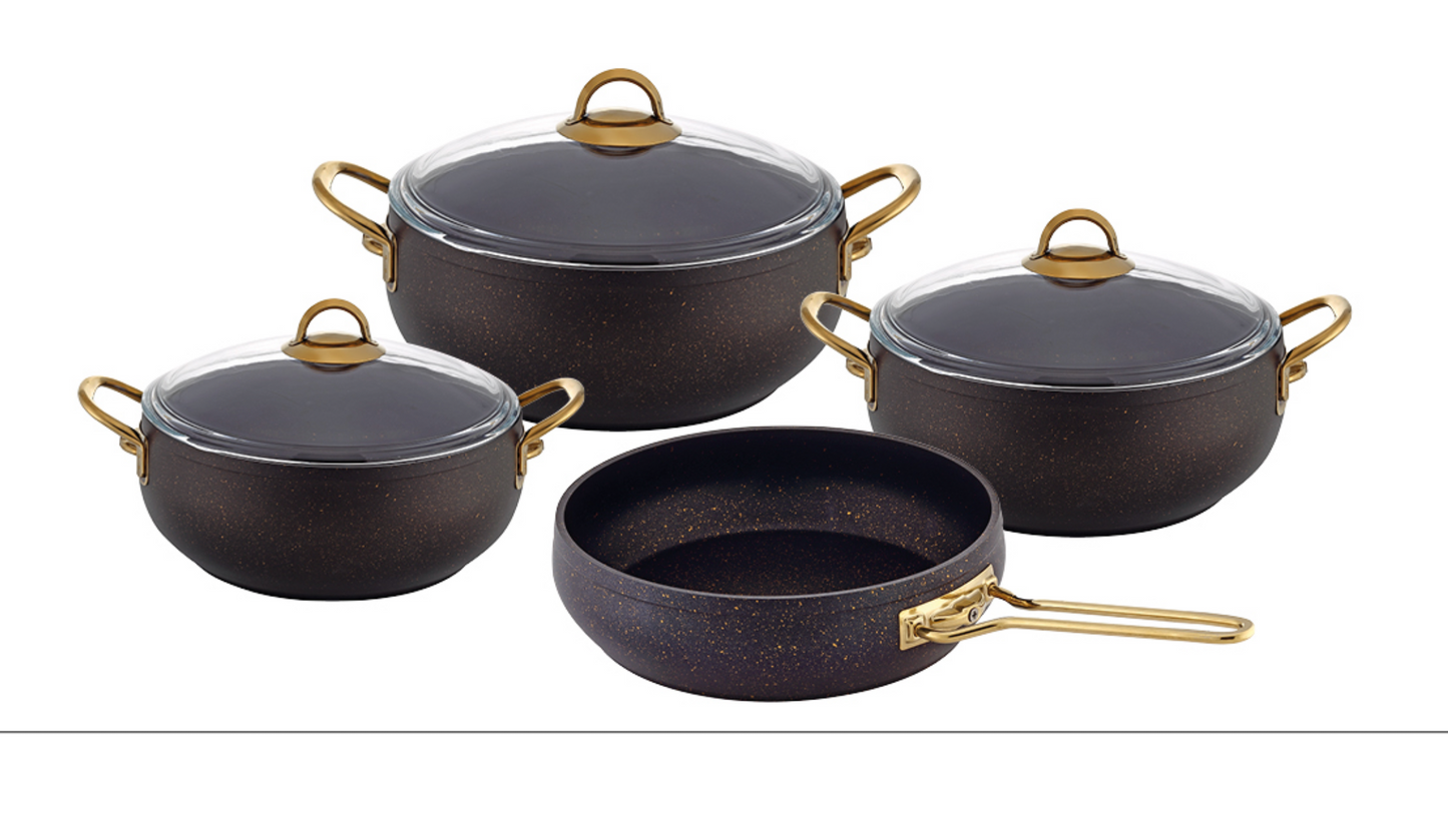 VIVALDI - BABIL 7 PCS GRANITE COOKWARE SET
