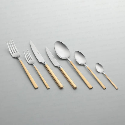 DALYAN GOLD+SANDBLAST - 89 PIECE - 12 PERSON - BOXED CUTLERY SET