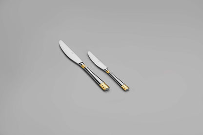 DIDIM GOLD+SANDBLAST - 89 PIECE - 12 PERSON - BOXED CUTLERY SET