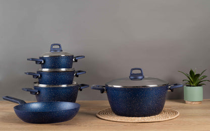 Ecoten 9-Piece Granite Cookware Set - Blue