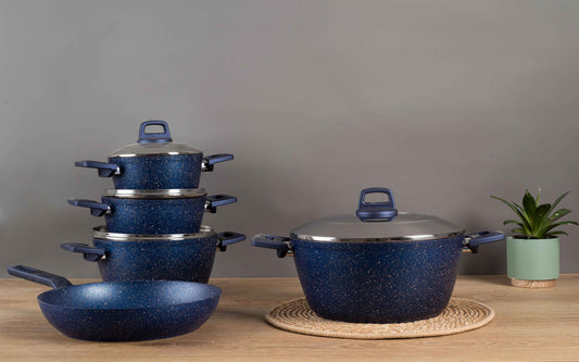 Ecoten 9-Piece Granite Cookware Set - Blue