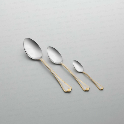 FULYA GOLD+SANDBLAST - 89 PIECE - 12 PERSON - BOXED CUTLERY SET