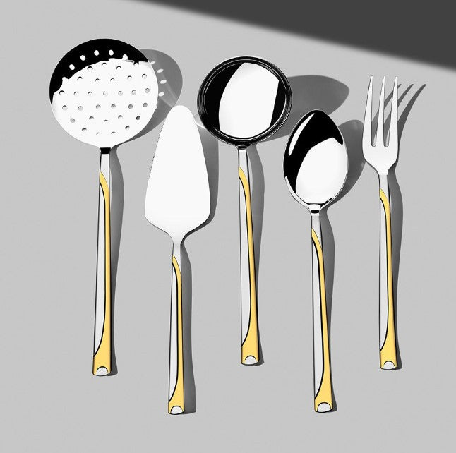 FIESTA GOLD+MIRROR - 89 PIECE - 12 PERSON - BOXED CUTLERY SET