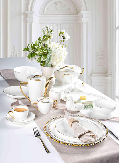 REGAL FINE DINING SET - 60 PIECE DINNER SET FOR 6 PEOPLE - FREYA - GOLD