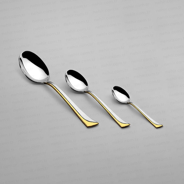 MAKASI GOLD+SANDBLAST - 89 PIECE - 12 PERSON - BOXED CUTLERY SET