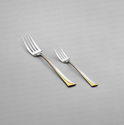 MAKASI GOLD+SANDBLAST - 89 PIECE - 12 PERSON - BOXED CUTLERY SET