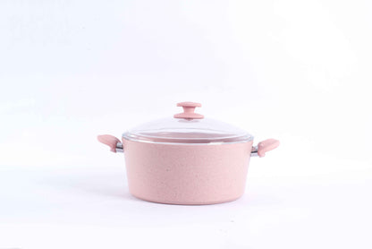 Papila 9-Piece Granite Cookware Set - Pink
