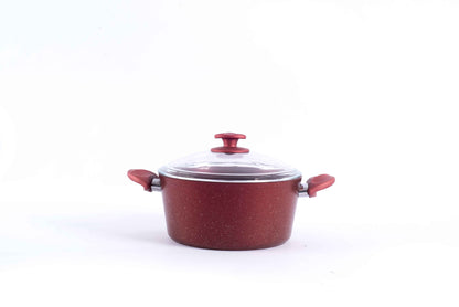 Papila 9-Piece Granite Cookware Set - Red