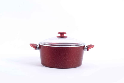 Papila 9-Piece Granite Cookware Set - Red