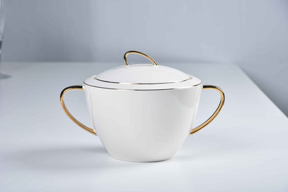 ETERNA PORCELAIN - 60 PIECE DINNER SET FOR 6 PEOPLE - ORGANIC - YZ24-001 - GOLD