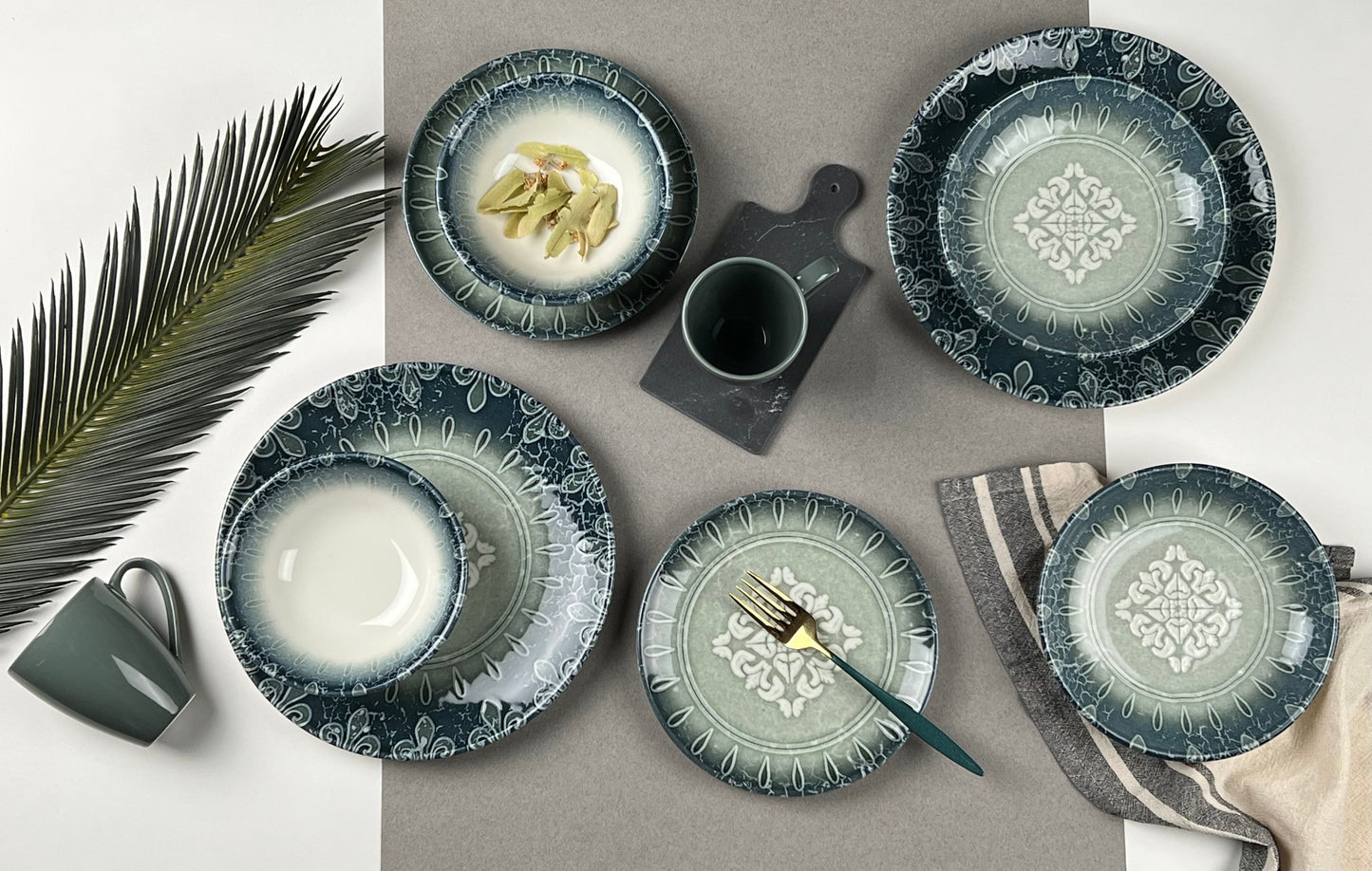 Lona Green Dinner Set - 30 Pieces - 31040